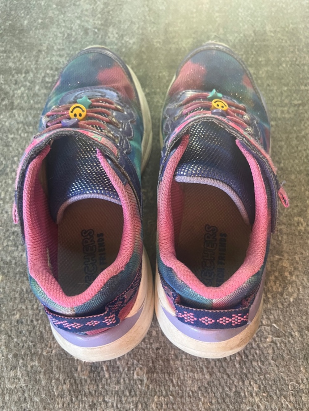 Skechers Kids Navy Purple & Pink Tie-Dye Light-Up Sneakers - Picture 4 of 8